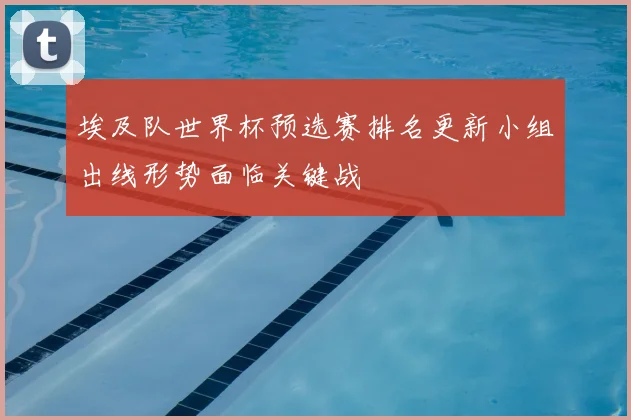 埃及队世界杯预选赛排名更新小组出线形势面临关键战